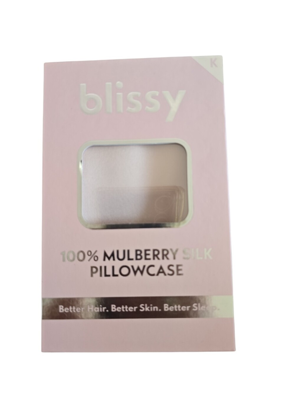 NEW Blissy 100% Mulberry Silk Pillowcase King Size Pink Factory Sealed